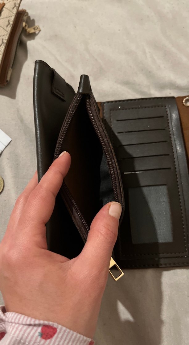 Kahverengi Deri Fermuarlı Kadın Cüzdanı - Görsel 4