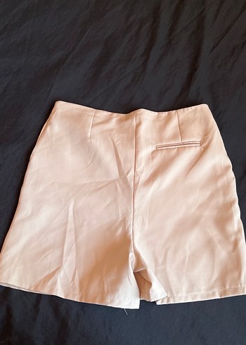 Bej Yüksek Bel Mini Şort - Görsel 4