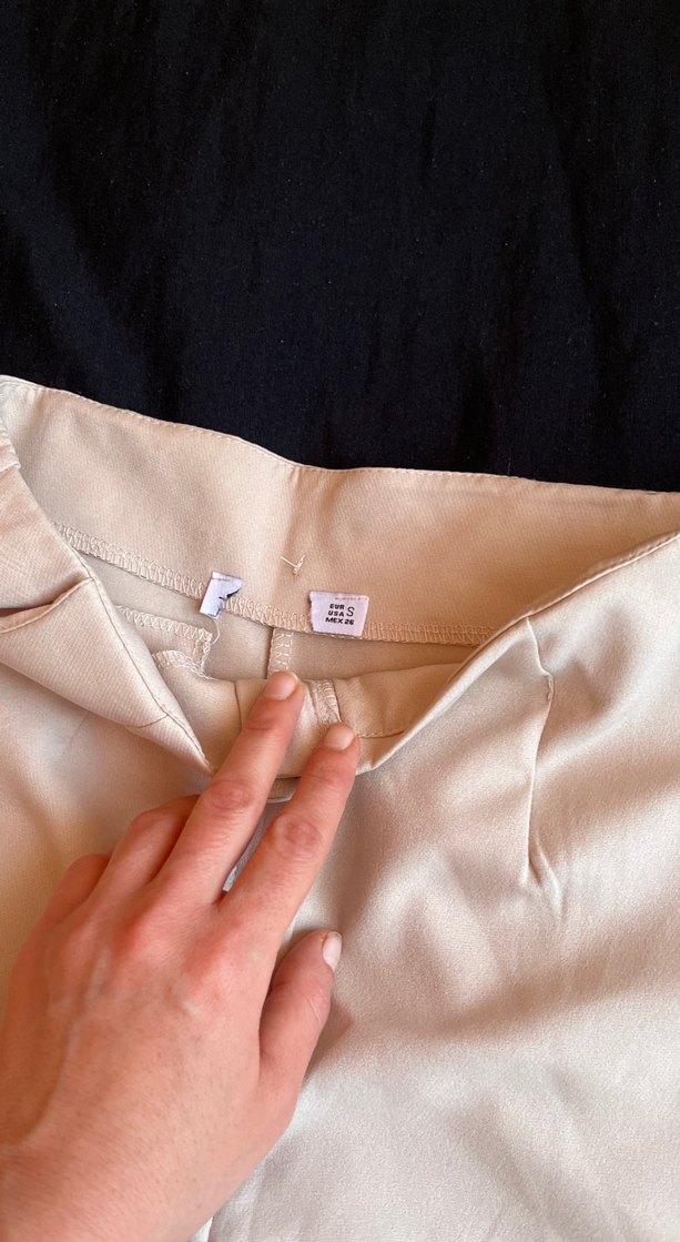 Bej Yüksek Bel Mini Şort - Görsel 3