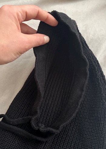 Siyah Kadın Örgü balaclava - Görsel 4