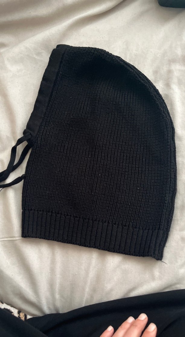 Siyah Kadın Örgü balaclava - Görsel 2