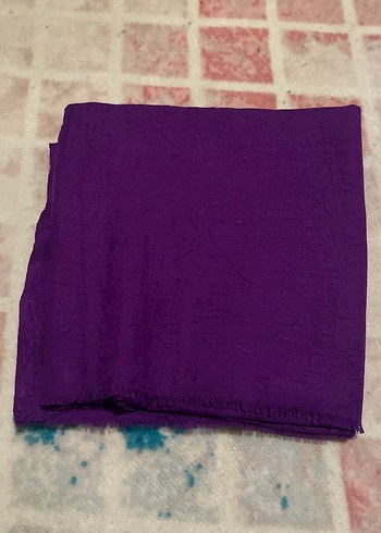 Parlak Mor Kadın Saten Şal - Görsel 2