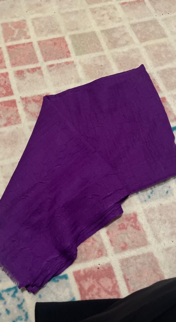 Parlak Mor Kadın Saten Şal - Görsel 3