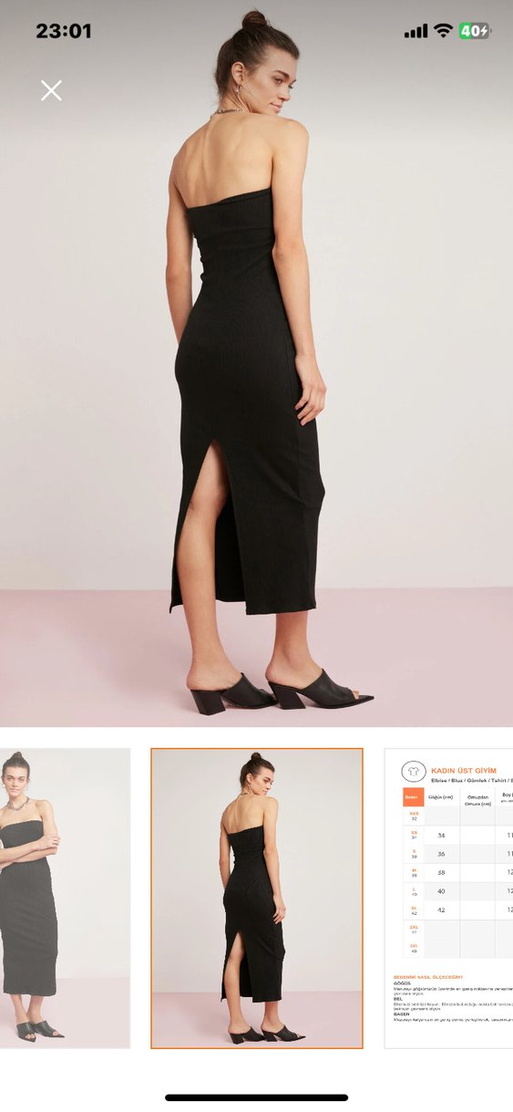 Siyah Straplez Uzun Kadın Elbise - Görsel 3