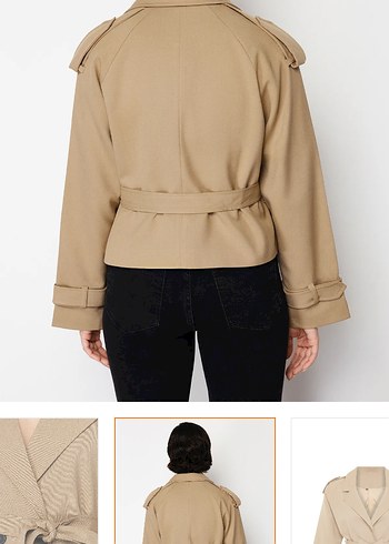 Bej Kadın Midi Trençkot - Görsel 3