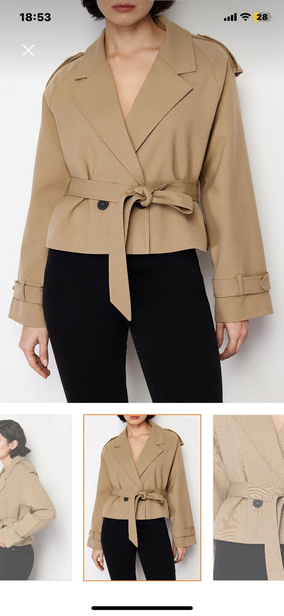 Bej Kadın Midi Trençkot - Görsel 4