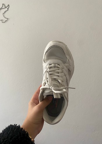 Beyaz Bağcıklı Kadın Spor Ayakkabı - Görsel 3