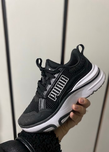 Siyah Platform Topuklu Bağcıklı Kadın Spor Ayakkabı - Görsel 2