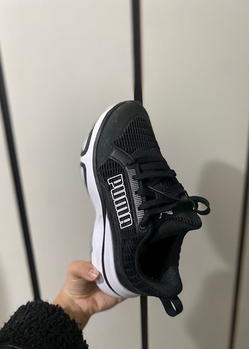 Siyah Platform Topuklu Bağcıklı Kadın Spor Ayakkabı - Görsel 4