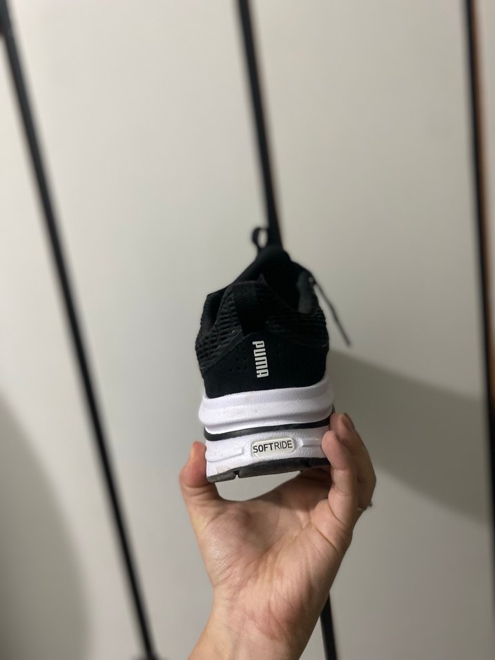 Siyah Platform Topuklu Bağcıklı Kadın Spor Ayakkabı - Görsel 5