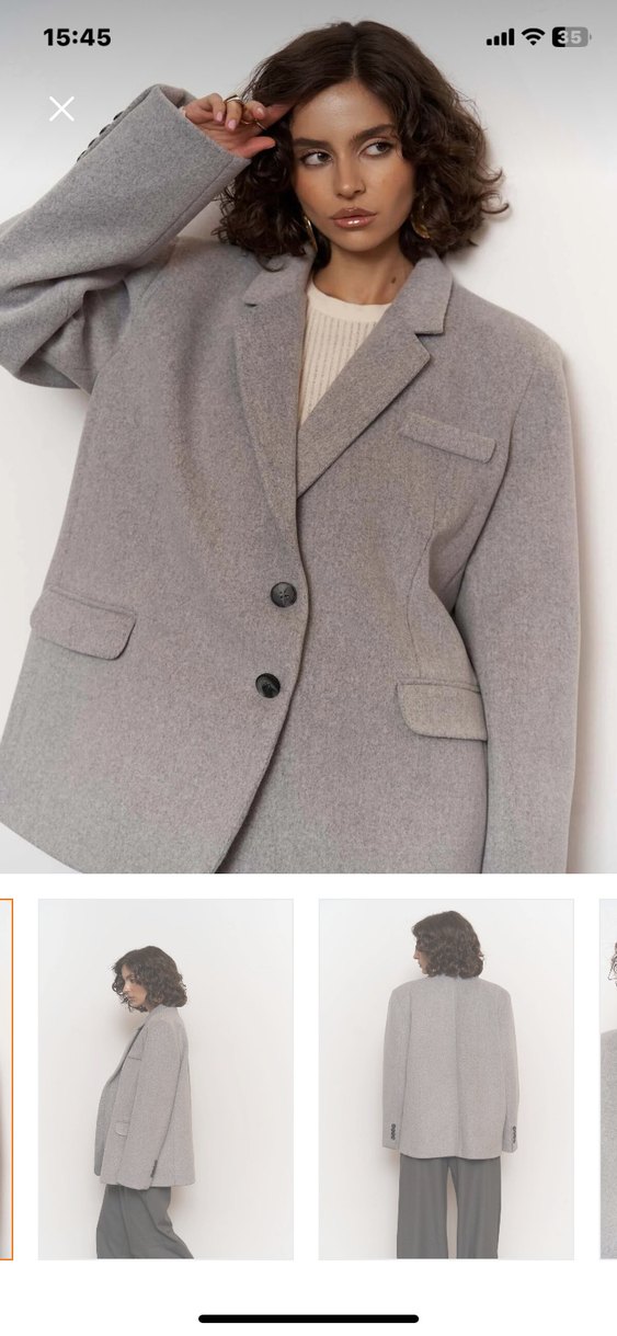 Düğmeli Gri Kadın Blazer Ceket - Görsel 3