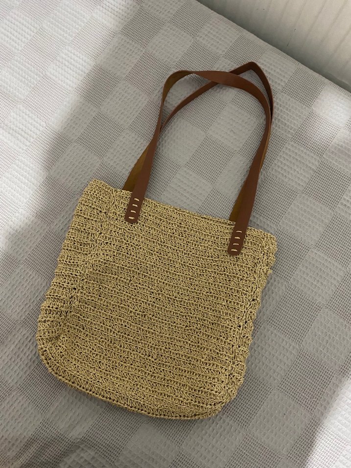 Bej Örgü Bohem Kadın Çanta - Görsel 2