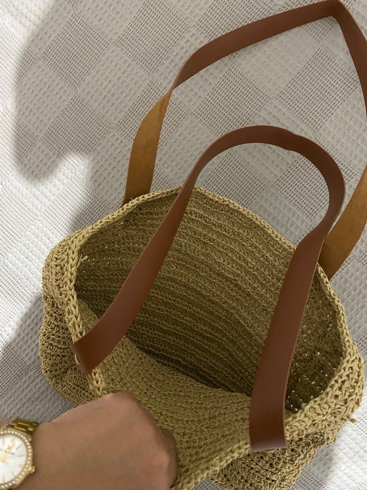 Bej Örgü Bohem Kadın Çanta - Görsel 3