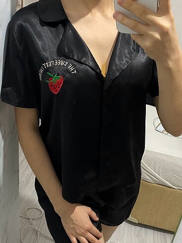 Şortlu saten pijama