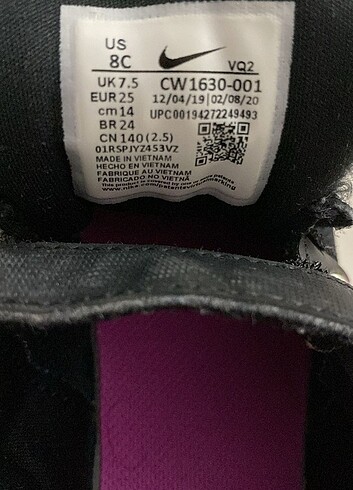 25 Beden Nike ilk adım ayakkabisi