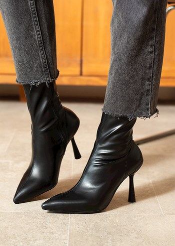 4 renk mevcut Streçli kadın bot ince topuk 9cm - Görsel 7