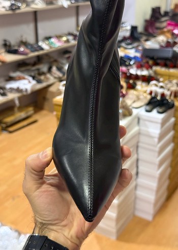 4 renk mevcut Streçli kadın bot ince topuk 9cm - Görsel 3