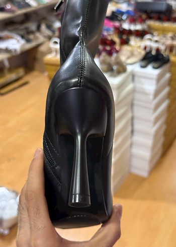 4 renk mevcut Streçli kadın bot ince topuk 9cm - Görsel 4