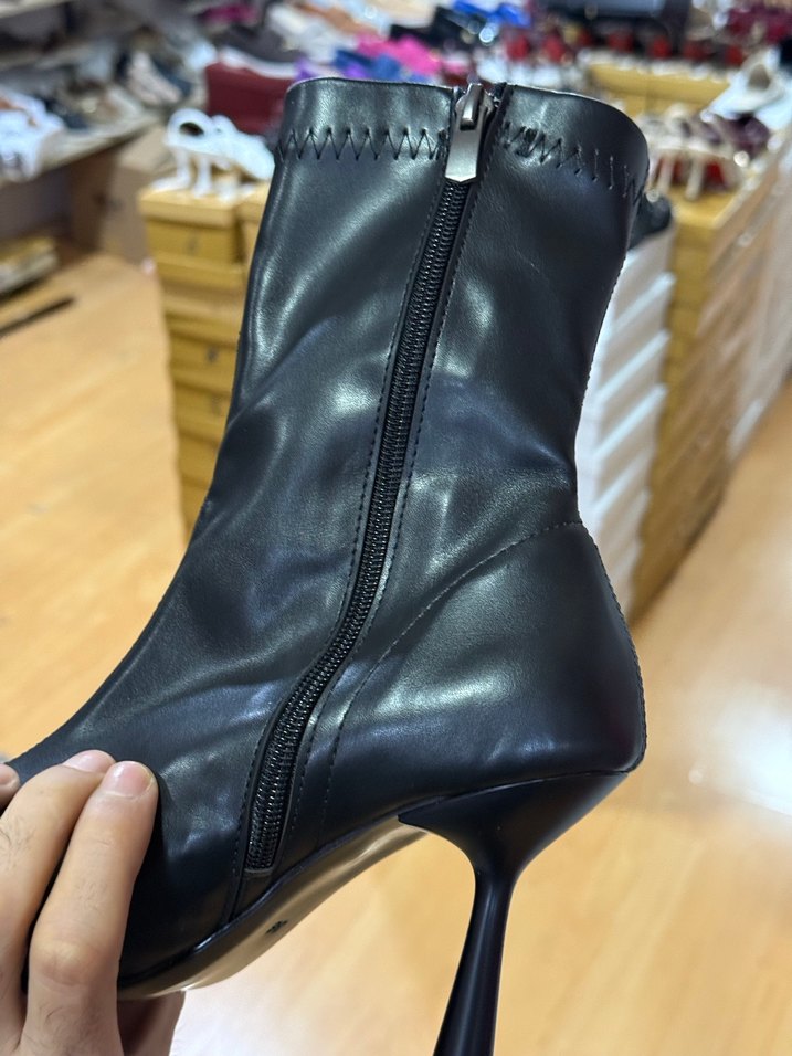 4 renk mevcut Streçli kadın bot ince topuk 9cm - Görsel 5