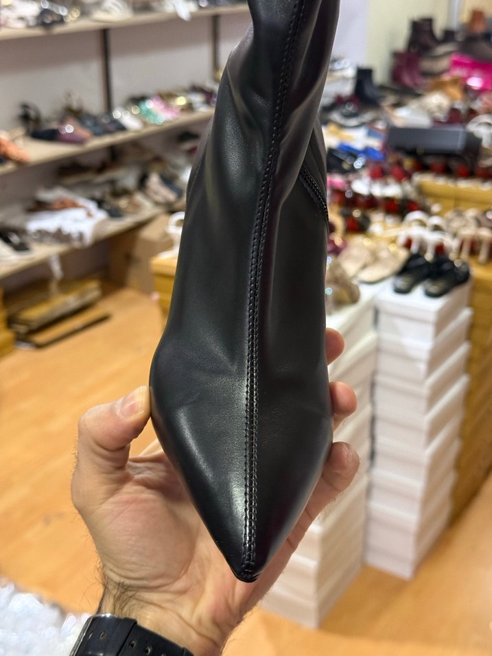 4 renk mevcut Streçli kadın bot ince topuk 9cm - Görsel 3