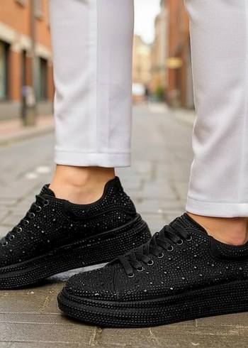 Siyah taşlı spor Alexandra ayakkabı - Görsel 12