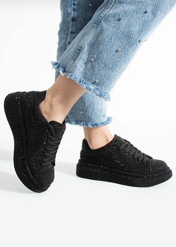 Siyah taşlı spor Alexandra ayakkabı - Görsel 9
