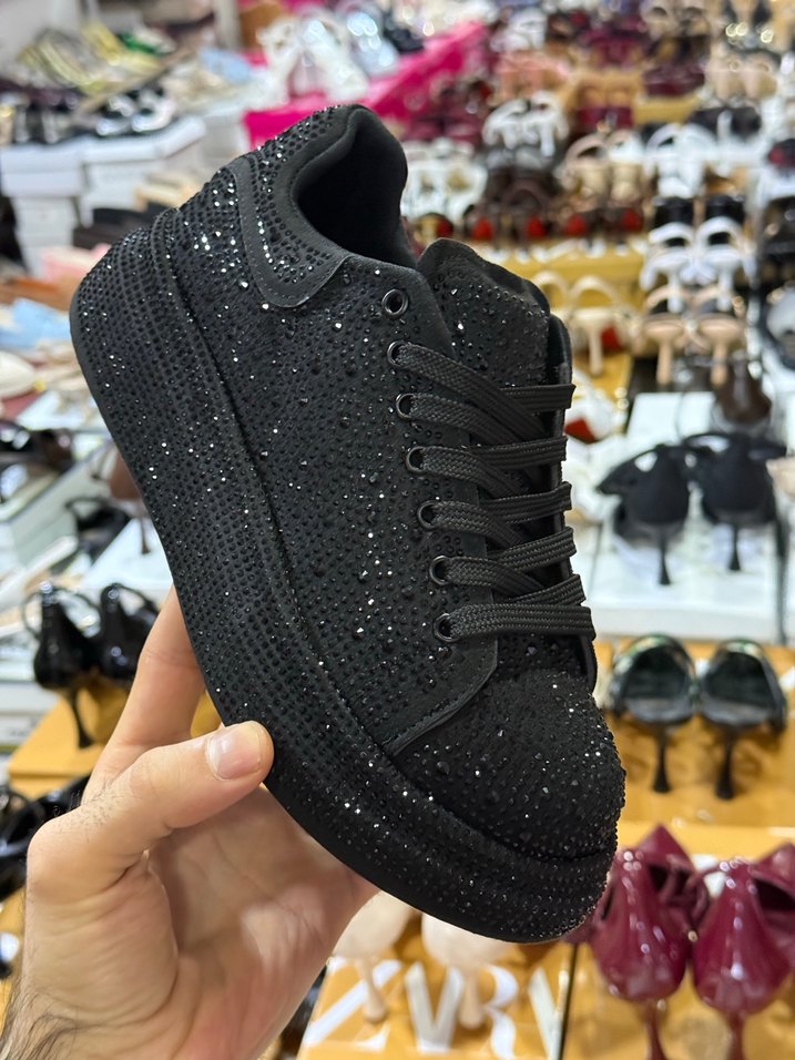 Siyah taşlı spor Alexandra ayakkabı - Görsel 2