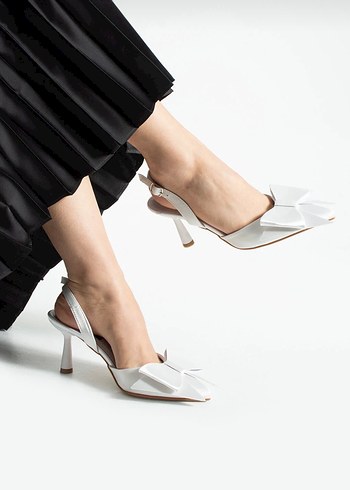 Kadın saten 7cm topuklu abiye ayakkabı - Görsel 8