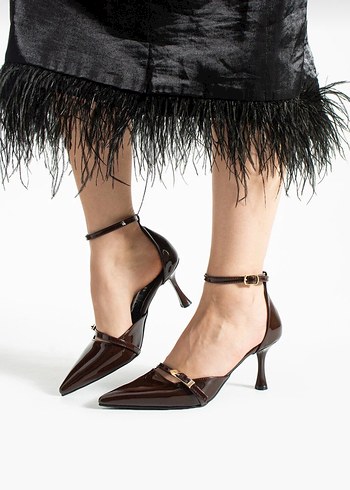 Kadın rugan 7 cm ine topuklu klasik ayakkabı - Görsel 9