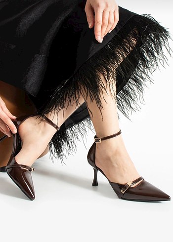 Kadın rugan 7 cm ine topuklu klasik ayakkabı - Görsel 8