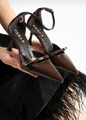 Kadın rugan 7 cm ine topuklu klasik ayakkabı - Görsel 6