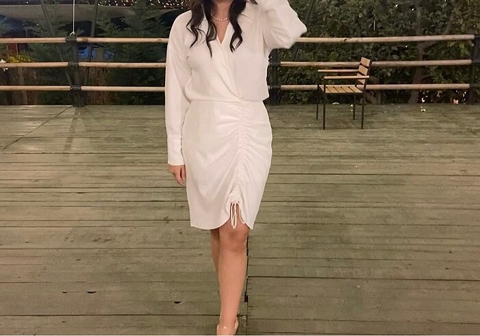 Kumaş beyaz elbise