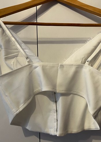 Trendyolmilla Dantel Detaylı V Yakalı Beyaz Bustiyer - Görsel 4