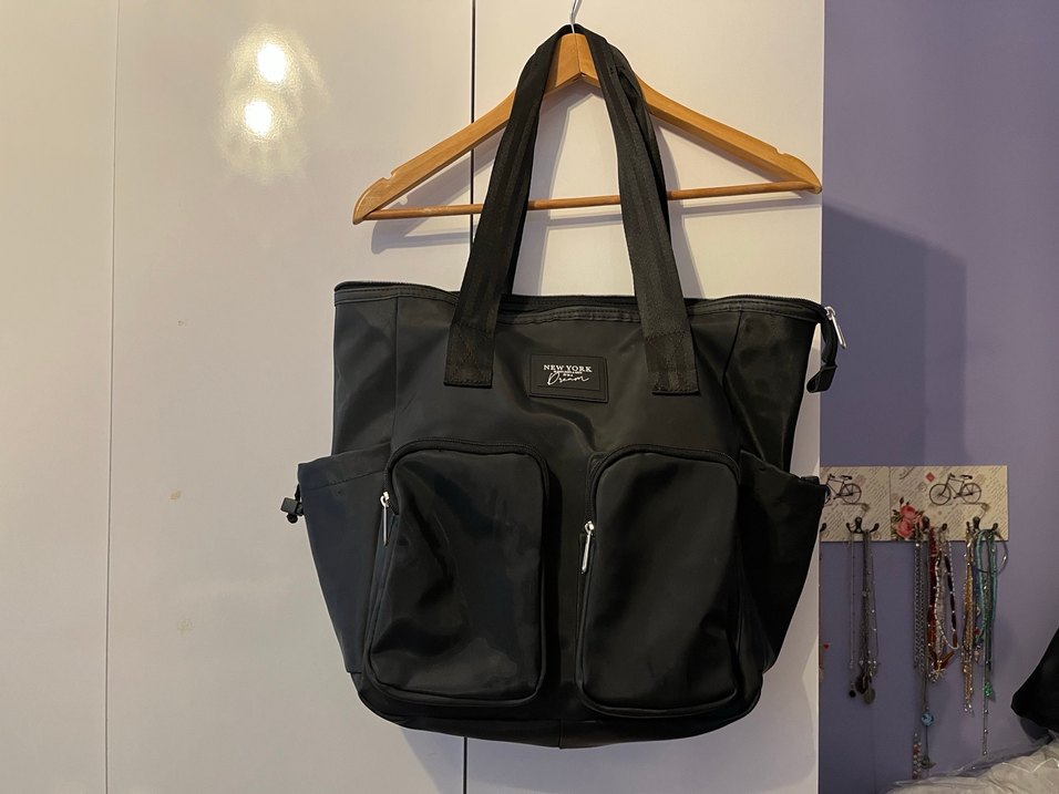 Siyah Fermuarlı Spor Tarz Kadın Omuz Çantası - Görsel 2