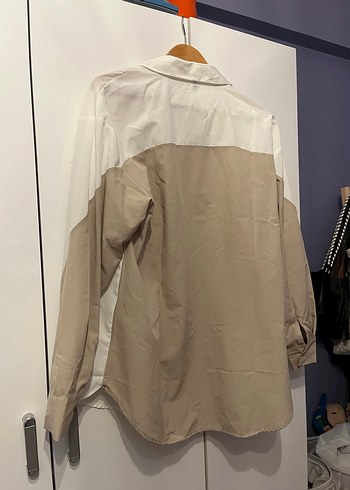 Trendyolmilla Kadın Krem Beyaz Uzun Kollu Oversize Gömlek - Görsel 5