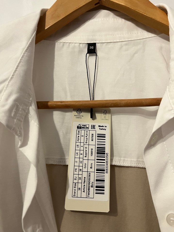 Trendyolmilla Kadın Krem Beyaz Uzun Kollu Oversize Gömlek - Görsel 4