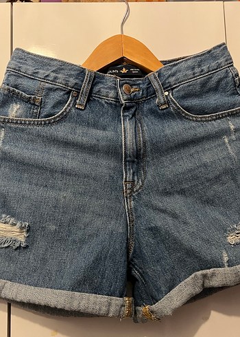 COLINS Kadın Denim Mom Fit Şort - Görsel 6