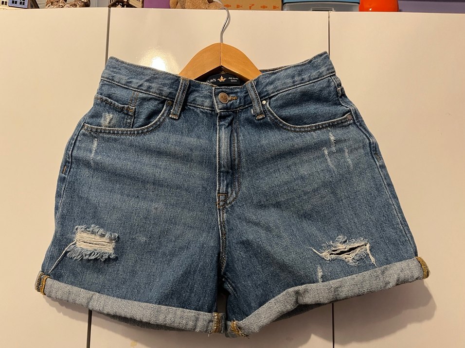 COLINS Kadın Denim Mom Fit Şort - Görsel 5