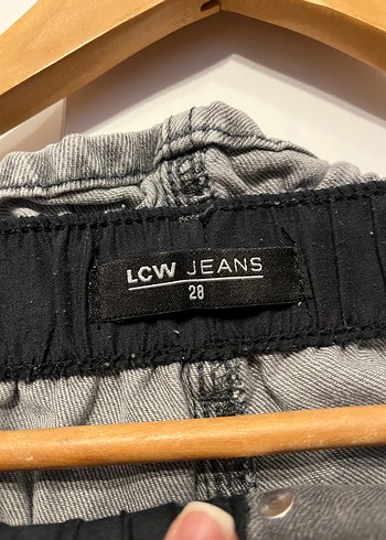 Gri Paperbag Mom Jean Şort - Görsel 3