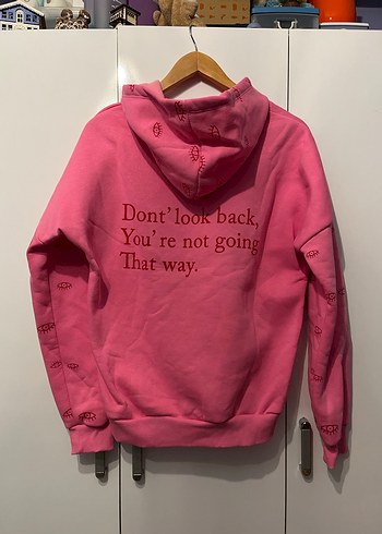 Pembe Desenli Polar Kadın OversizeSweatshirt - Görsel 3