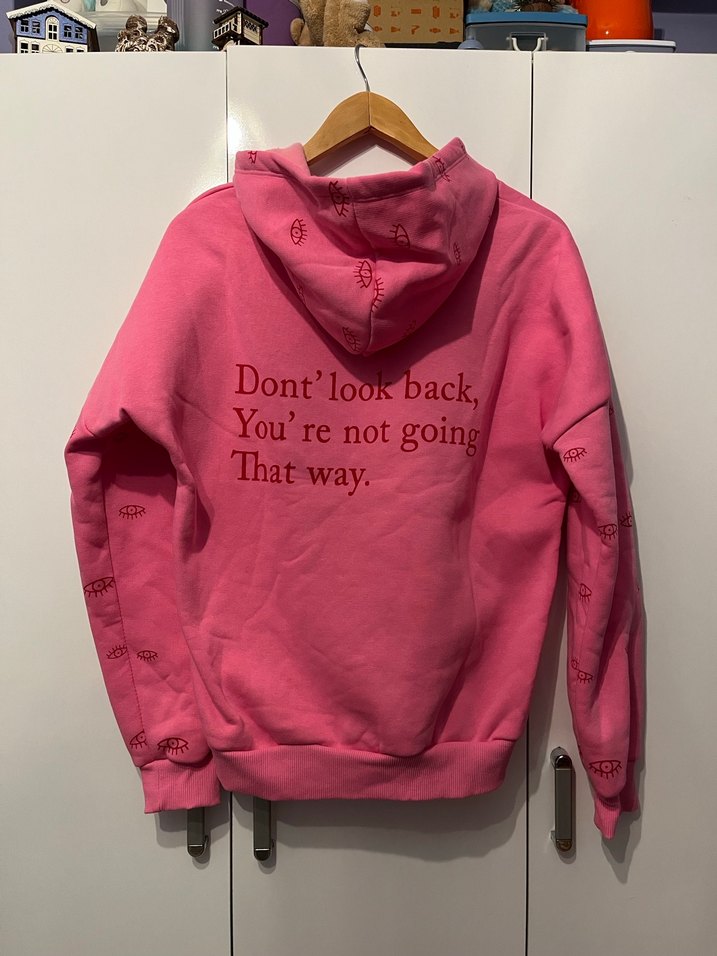 Pembe Desenli Polar Kadın OversizeSweatshirt - Görsel 3