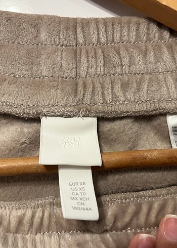 H&M Kadın Açık Kahverengi Kadife Salaş Sweatpant - Görsel 4