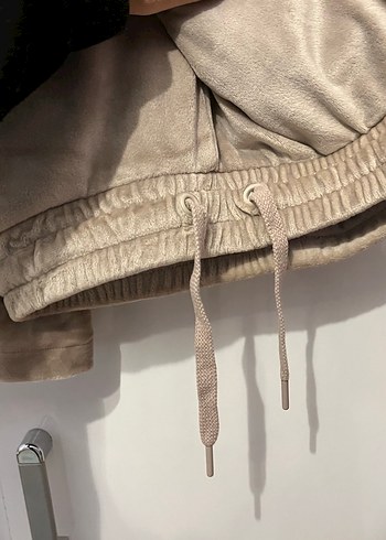 H&M Kadın Açık Kahverengi Kadife Salaş Sweatpant - Görsel 2