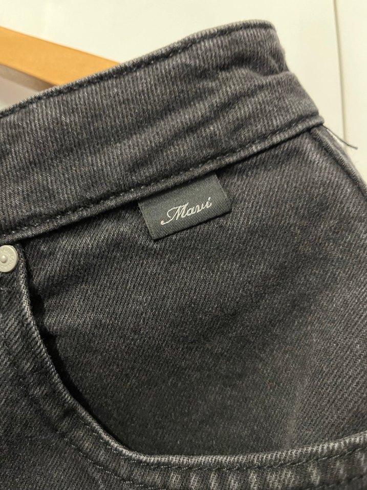 Mavi Siyah Bol Kesim Mini Denim Şort - Görsel 4