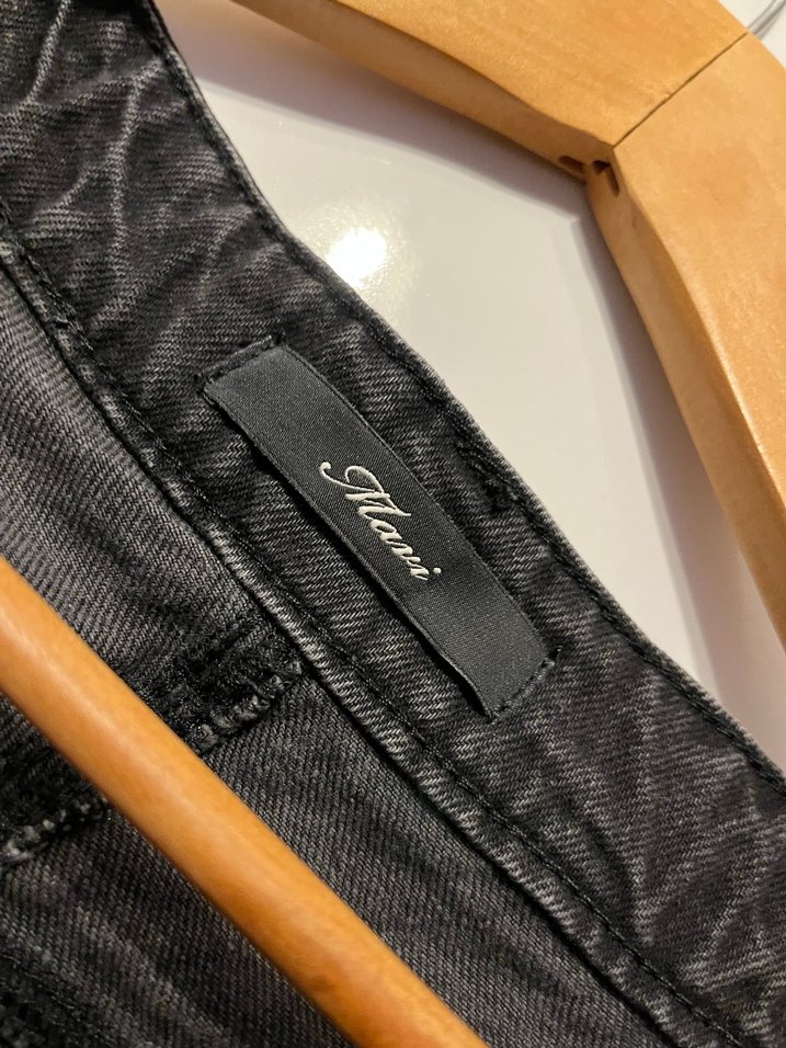 Mavi Siyah Bol Kesim Mini Denim Şort - Görsel 5