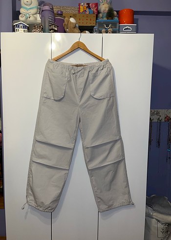 Koton Açık Gri Loose Fit Kadın Paraşüt Pantolon - Görsel 2