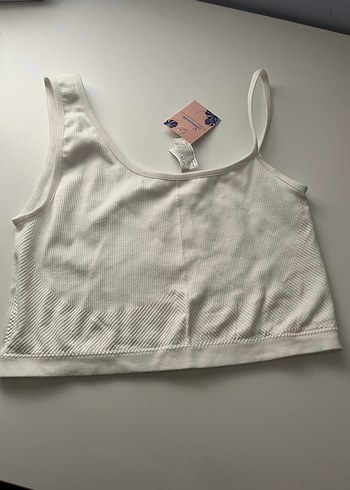 Beyaz Sporcu Crop Bralet Kadın - Görsel 2