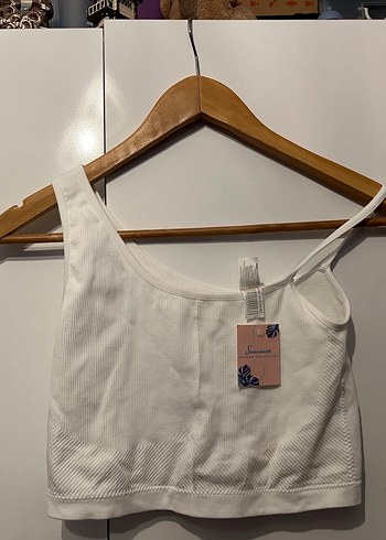 Beyaz Sporcu Crop Bralet Kadın - Görsel 3