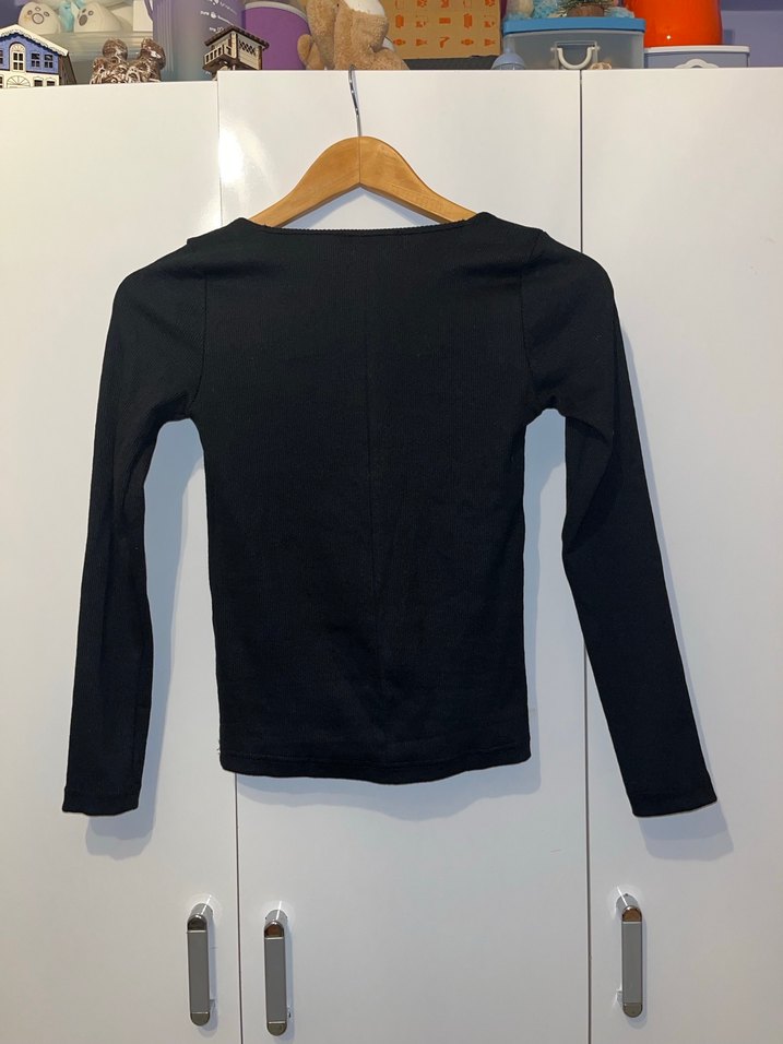 Siyah Uzun Kollu Kadın Bluz - Görsel 2