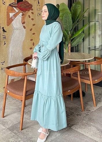 xl Beden yeşil Renk Lamelif Çağla yeşili elbise